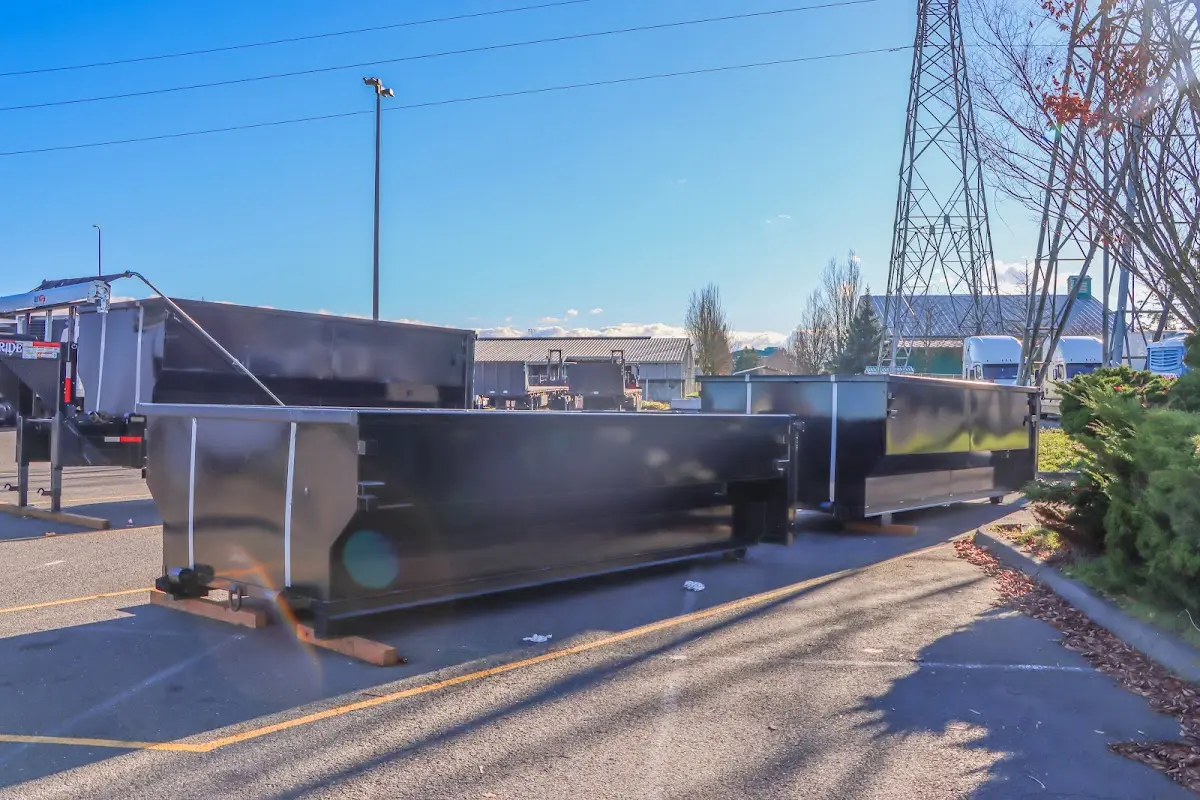 Roll-off dumpster ready for waste disposal at job site for 15 Yard Dumpster Rental in Zimmerman